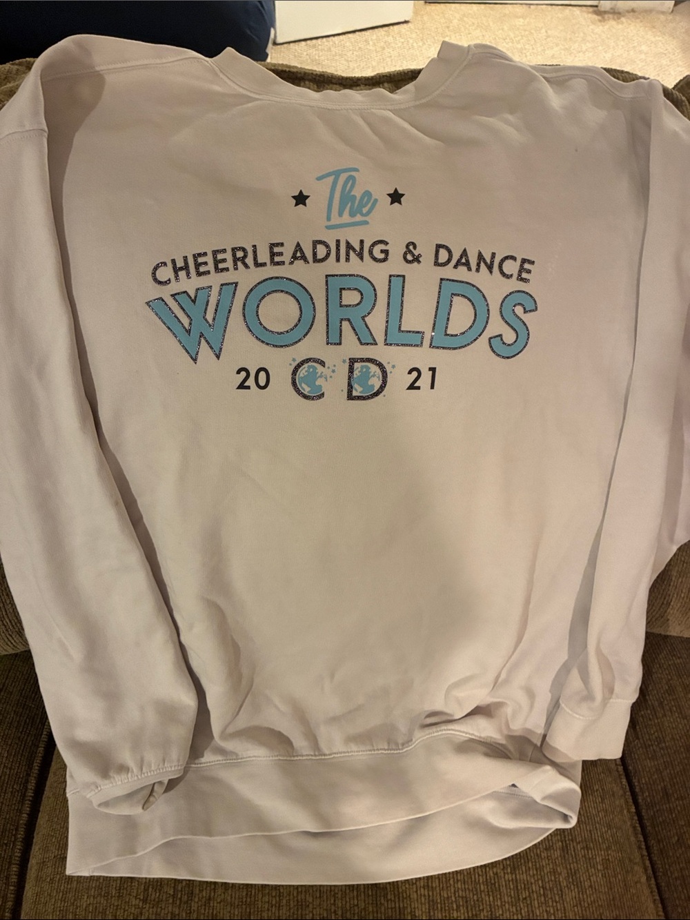 Cheerleading & Dance Worlds 2021  Crewneck Sweatshirt - Light Blue/White